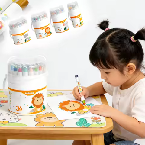 Rotating Crayon Smooth Crayon Colored Crayon Kindergarten Special Oil Painting Stick Color Pen Stude