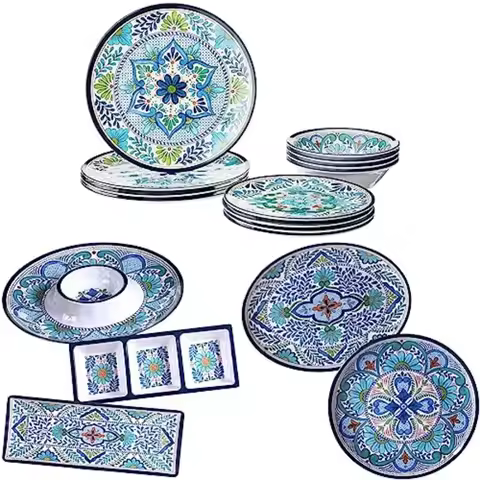Talavera Melamine 12 pc Dinnerware Seted and Cerified International Talavera 3Piece Melamine Hostess