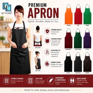 KT WARE solid colour back self tie apron Bib apron with pocket kitchen apron chef apron apron for me