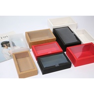 Paper Box Transparent plastics lid/ sleeve box display box pvc open top gift box Kotak telus pameran