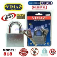 [100% ORIGINAL] VIMAZ 50MM HEAVY DUTY CHROME PLATED SOLID BRASS LOCK BODY ANTI-CUT PADLOCK