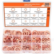 300Pcs Washer Copper Sealing Solid Gasket Washer Sump Plug Oil For Boat Crush Flat Seal Ring Tool