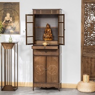 Standing Cabinet Incense Case Guan Gong God of Wealth Altar Buddha Cabinet Bodhisattva with Door Hou