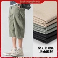 Seluar Pendek Lelaki Three Quarter Pants Men Casual 3 Quarter Pants Casual Shorts Cropped 3/4 Pants