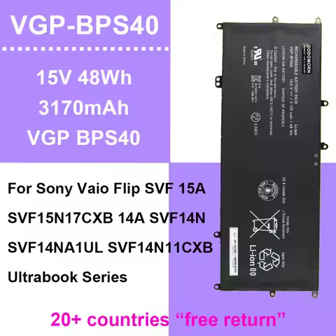 Replacement Laptop Battery For Sony Vaio Flip 14A SVF14N SVF14NA1UL SVF 15A SVF15N17CXB SVF15N28PXB 