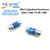 (10pcs) 0204 MELF Cylindrical Resistance 1/4W 1% 0R 1R 1.6R 2.2R 4.7R 6.8R 10R 24R 27R 33R 47R 100R 