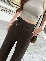 LUBE STRIPE DARK BROWN PANTS