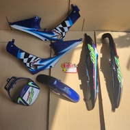 ชุดสี กาบรถ เฟรมรถ jr สีน้ำเงินดำ เจอาร์ 120 พร้อมติดสติ๊กเกอร์เคลือบเงาแท้ ยกชุด6ชิ้น