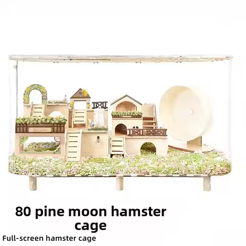 80cm Hamster Cage Large Spacious Habitat for Syrian Dwarf Hamsters Luxury Modular Acrylic Rodent Man