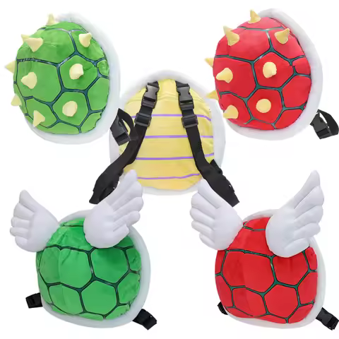 Mario Koopa Troopa Turtle SchoolBag Turtle Shell Green Red Bowser Plush Toys Backpack Kawaii Christm