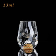 Luxury Crystal Glass Vodka Glass Sake Shochu Glass Bar Liqueur Double Bottom Gold Foil Glass Tea Cup
