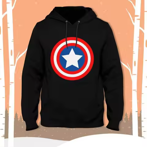 Marvel Logo Hoodie Black Red White Print Unisex Loose Fit Sweatshirt Men Women Autumn Winter Casual 