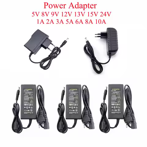 AC 220V TO DC 5V 6V 8V 9V 12V 13V 15V 24V LED Power Supply Adapter 1A 2A 3A 5A 6A 8A 10A Power Suppl