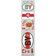 STS-by Belarus 10 Stickers Set Belarusian Flag Decal Bumper stiker car auto Bike Laptop
