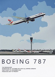 American Airlines Boeing 737 Poster Printing Decorative Canvas Painting Living Room Bedroom Gift for
