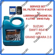 (16510-61A31 Oil Filter +Lubrimaxx 5W40-4L Fully Engine Oil) SUZUKI SWIFT RS415 APV GRAND VITARA 2.0