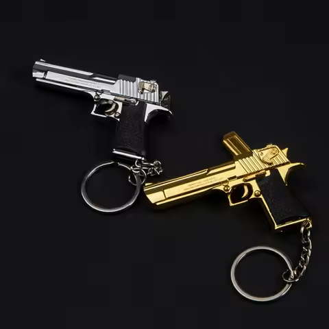 1:4 Handmade Desert Eagle Keychain, Non-Firing, Detachable Magazine, Movable Slide & Trigger, Keycha