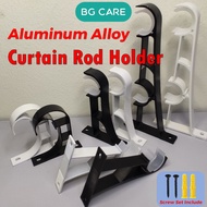 Curtain Rod Bracket Aluminum Alloy Penyangkut Batang Rod Langsir Tirai Drapery Pole Tapak Kaki Holder Diameter 2.2-2.8cm