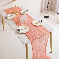 Tablecloth, Translucent Gauze Table Runner, Table Setting, Vintage Wedding Decoration Banquet Tablec