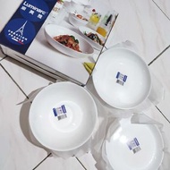法國 樂美雅 Luminarc 露特莎 晶鑽浮雕 3入組 餐盤 碗盤 盤子 麵碗 廚房用品 餐具廚具 強化玻璃