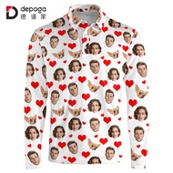 Sublimation polo Shirt Men Style D Couple Printed Long-Sleeved Top Separate Sales 12.0801