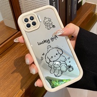 Hp Casing For OPPO A93 F17 Pro OPPO Reno 4F Reno 4 Lite Case lucky gift Casing Mirror Casing Creativ