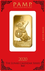 1oz PAMP Suisse Gold Bar 2020 Rat