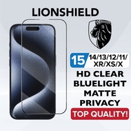 LionShield iPhone Screen Protector 15 Pro Max/14/13/12/11/XR/XS/X Plus Tempered Glass-Clear/Matte/Anti-Bluelight/Privacy