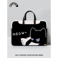 laptop sleeve V-SION Lazy Black Cat Laptop Bag - Up to 15.6 Inches Compatible with MacBook, MateBook