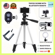 Tripod DK3888 with bluetooth remote / Camera / Mobile Phone/ Free Bag Readystock