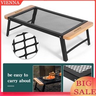 Camping Folding Table Iron Mesh Picnic Table Multifunction for Beach Grill BBQ