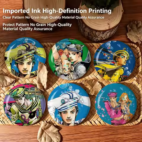 JOJO Higashikata Josuke G-Gappy Badges Creative Tinplate Round Button PinsBrooch Badge Clothes Backp