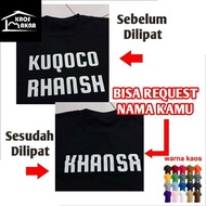 Kaos ilusi custom nama tulisan aneh baju t-shirt ilusi lipat kata kata kekinian couple satuan lucu