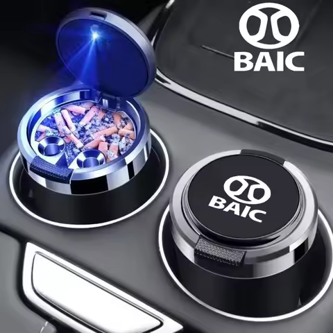 Car Ashtray Cigarette Ash Holds Cup LED Light Automotive Ashtray For Baic EVO Beijing BJ40 BJ80 BJ30