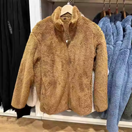 UNIQLO แจ็กเก็ตชุดขนแกะติดซิปขนแกะยาวสำหรับผู้ชายและผู้หญิงของแท้จากญี่ปุ่นนำเข้าเสื้อแจ็คเก็ตลำลองแ