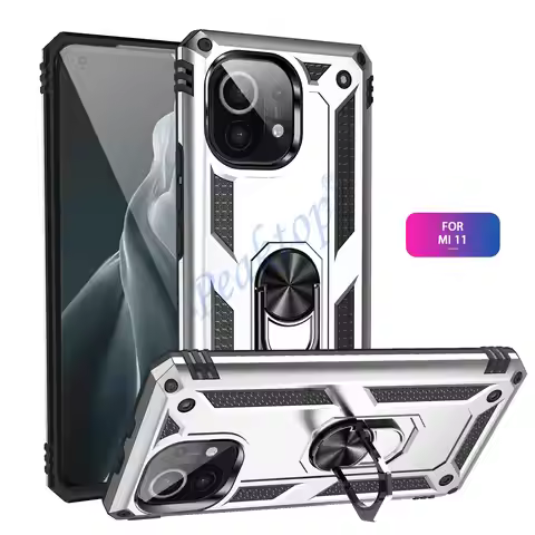 for Xiaomi Mi 11 Case for Xiaomi Mi11 Armor Rugged Military Shockproof Magnet Car Holder Ring Case C