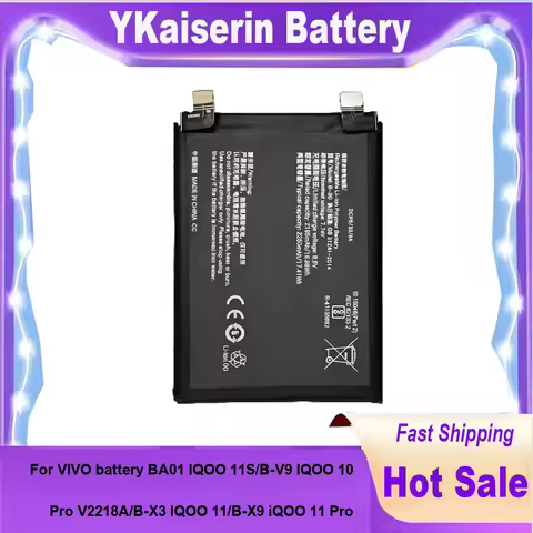 Battery For VIVO Iqoo 5 Pro V2025A 10 8 9 B-K7 B-N9 B-O2 B-R8 B-S0 B-T8 B-T9 Cell Phone Batterij War