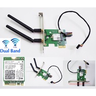 HP Wireless Wifi 2.4G 5.0G Intel AC 7265 Dual Band Network WLan Bluetooth PCI-E Card with 2 Antenna 