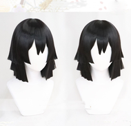 Anime Demon Slayer: Kimetsu no Yaiba Iguro Obanai Cosplay Wigs Black Heat
