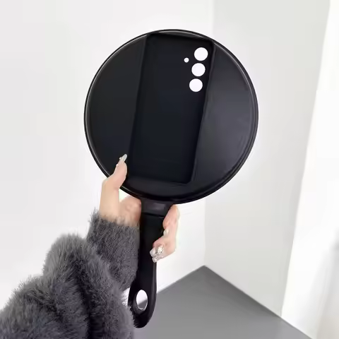 Funny 3D Frying Pan Phone Case For Samsung Galaxy S26 Ultra S24 Plus S23 S22 Ultra Cover INS Fashion
