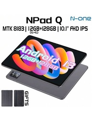 N-one Npad Q Android 13平板電腦/cpu- Mtk8183 2.0ghz / 12gb(6+6)ram+128gb Rom /10.1吋1280*800 Ips螢幕/5g Wifi/gps/6600mah電池/ Type-c介面/5mp+13mp攝相頭/附贈皮革保護套、鍵盤、數據線（不含適配器）