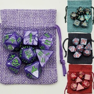 Roman numerals 7 Dragons Role-Playing Game Dice + D & D Dice Bag (D6 D20 D10 D12 D4 D8)