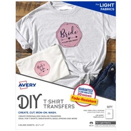 Avery Fabric Transfer / T-Shirt Transfer DIY Iron On 8.5X11 3271 (Light Clothing / Fabric) For Inkje