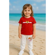 MERAH Girls' T-shirt and Jogger Set for the Republic of Indonesia 80, August 17th Suit, Red and Whit