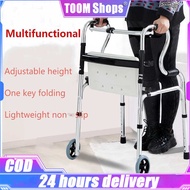 Adult Walker-Heavy Duty Foldable stainless Steel Walking Aid Toilet Armrest and Shower Chair with