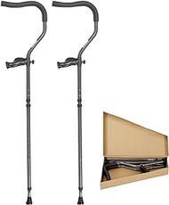 Folding Crutches for Adult, Ergonomic Axillary Crutches (1 Pair),Shock Absorber Underarm Crutches for Walking,Double Adjustable Crutches for the Elderly and the Disabled (Size : 158cm) (158cm) LEOWE (