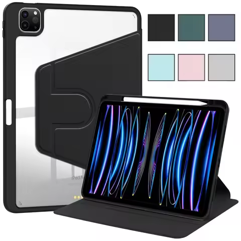 Case for iPad Pro 11 2022 2021 with Pencil Holder 360 Degree Rotation Smart Leather Cover For iPad P
