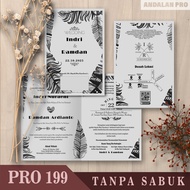 (50 PCS) PRO 199 Lipat 2 Plus Sabuk - Cetak Undangan Grayscale/Hitam Putih Variasi Sabuk Harga Murah