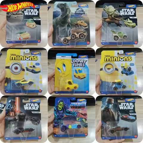 Hot Wheels Popular Movies Characters Series Star Wars Yoda Kung Fu Panda Car Model Collectable Alloy