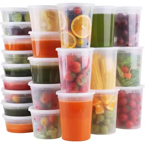 Deli Containers with Lids Food Storage Containers with Lids Freezer Safe, Soup Containers for Restau